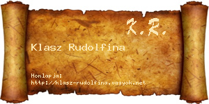 Klasz Rudolfina névjegykártya